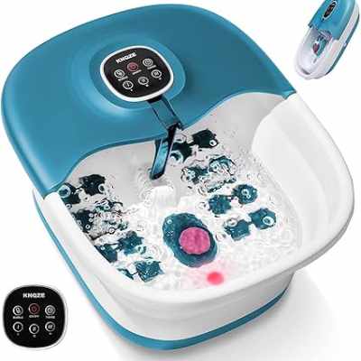 Bain de pieds pliable avec chauffage et 16 rouleaux