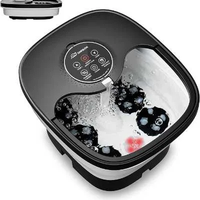Snailax Bain de pieds pliable avec massage et chauffage